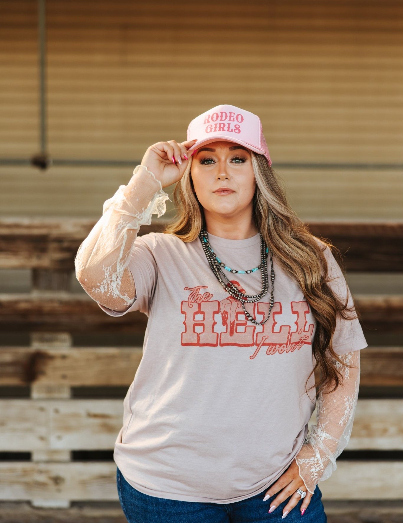 Cowgirl Hell I Won't Graphic TeePink GravelS