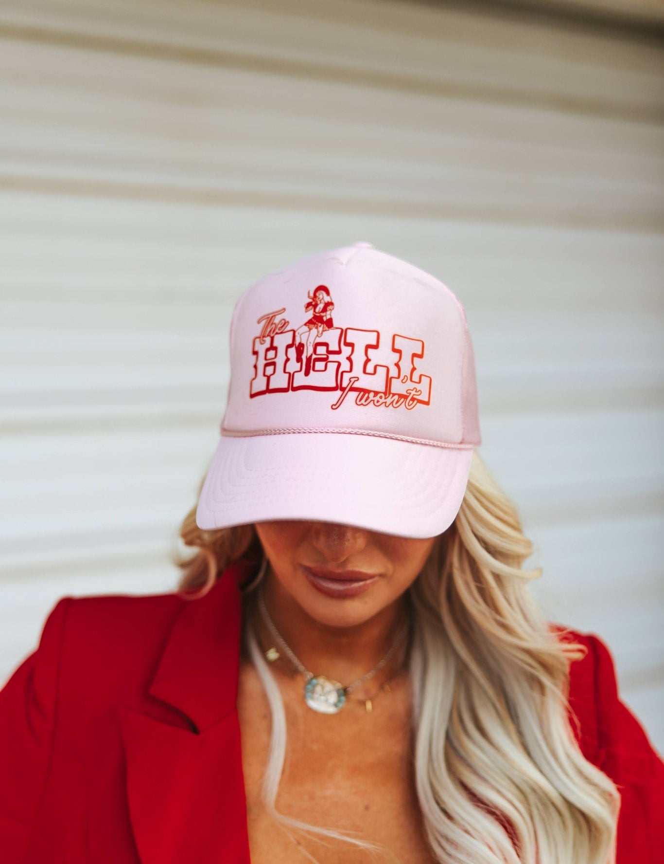Cowgirl Hell I Won't Trucker HatPink