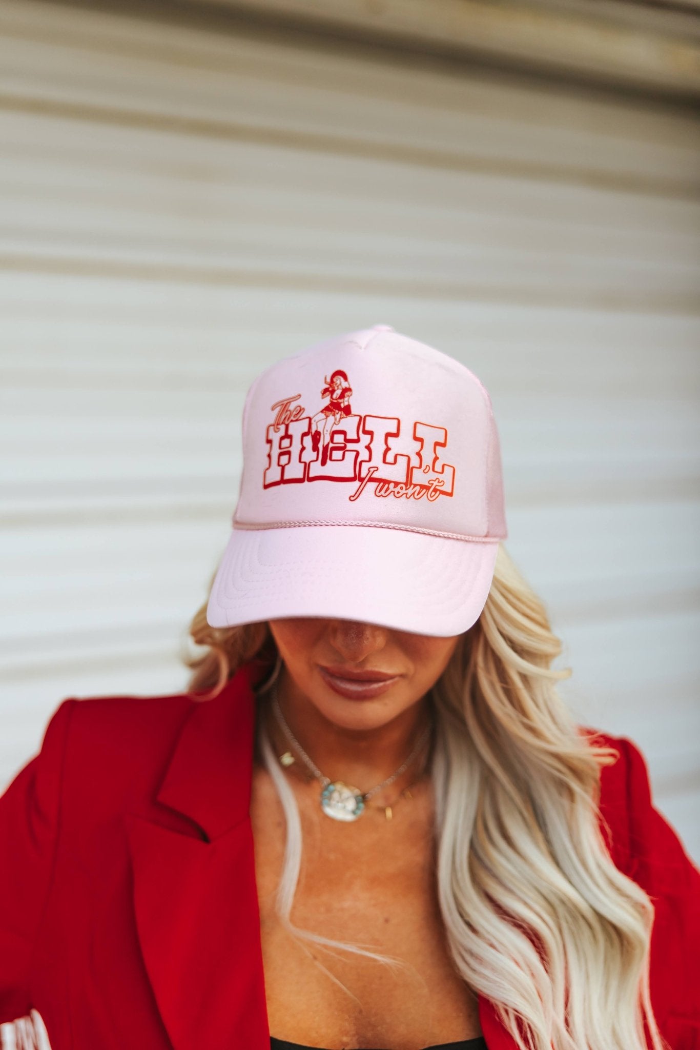 Cowgirl Hell I Won't Trucker HatPink