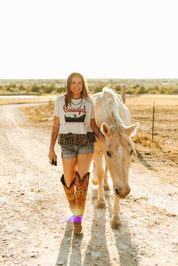 Cowgirl Leopard Ruffle TeeS