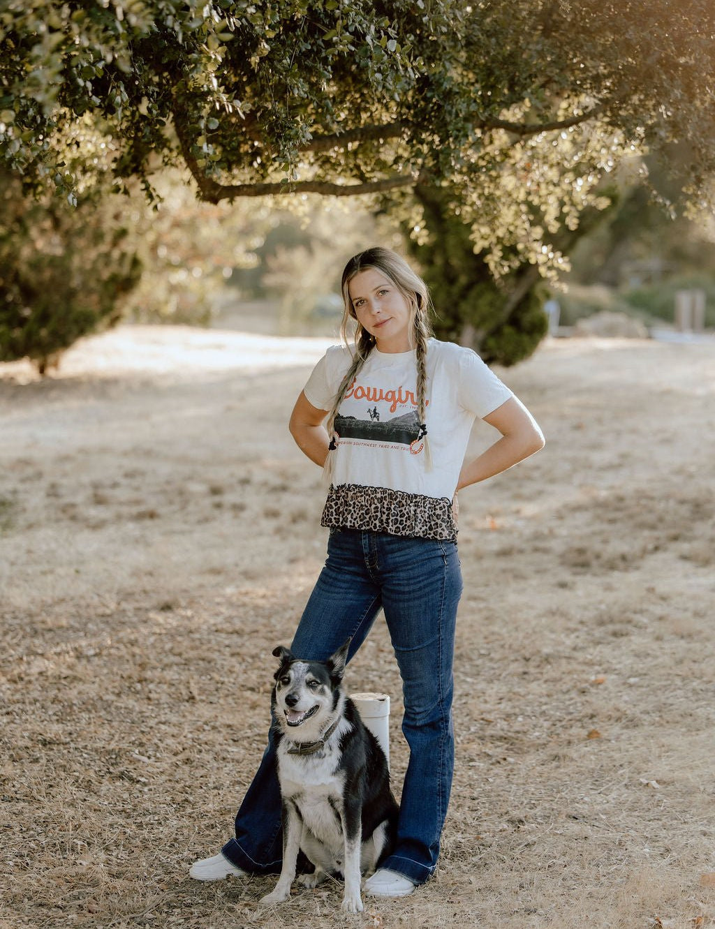 Cowgirl Leopard Ruffle TeeS
