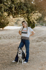 Cowgirl Leopard Ruffle TeeS