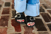 Cowgirl Noir Buckle Sandals6