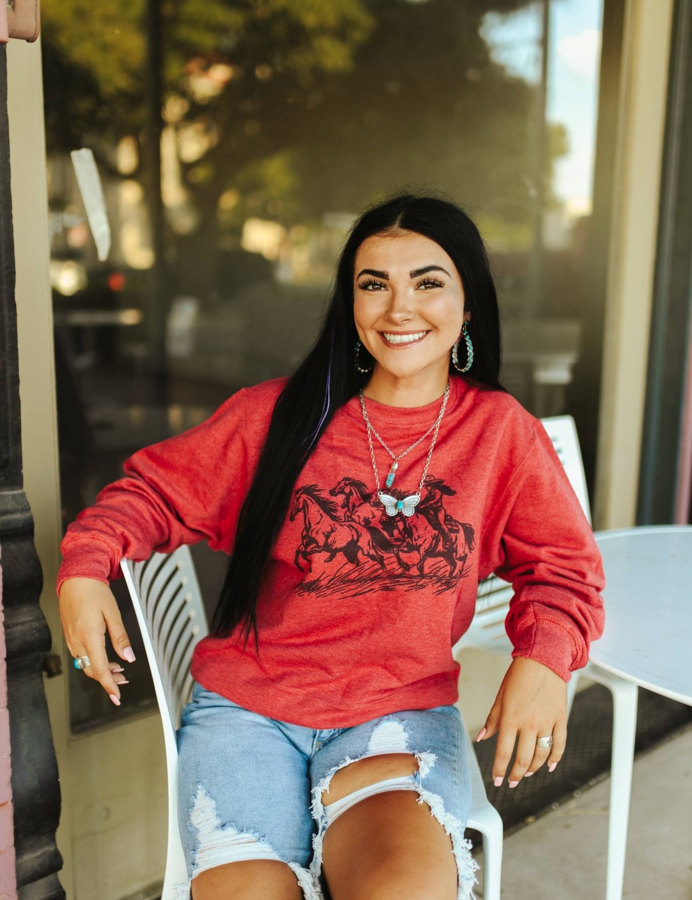 Cowgirl Rider Graphic SweatshirtMultiS