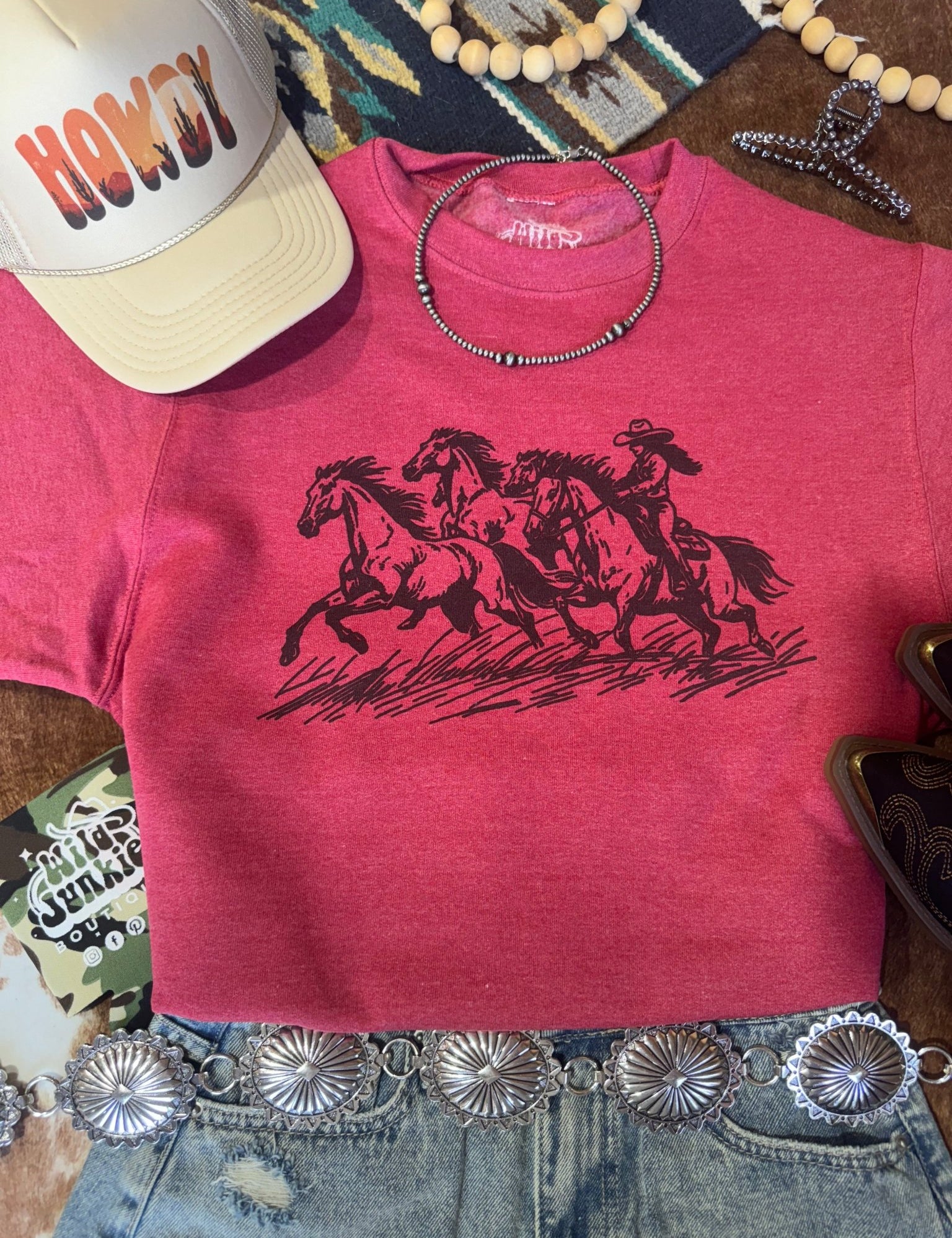 Cowgirl Rider Graphic SweatshirtMultiS