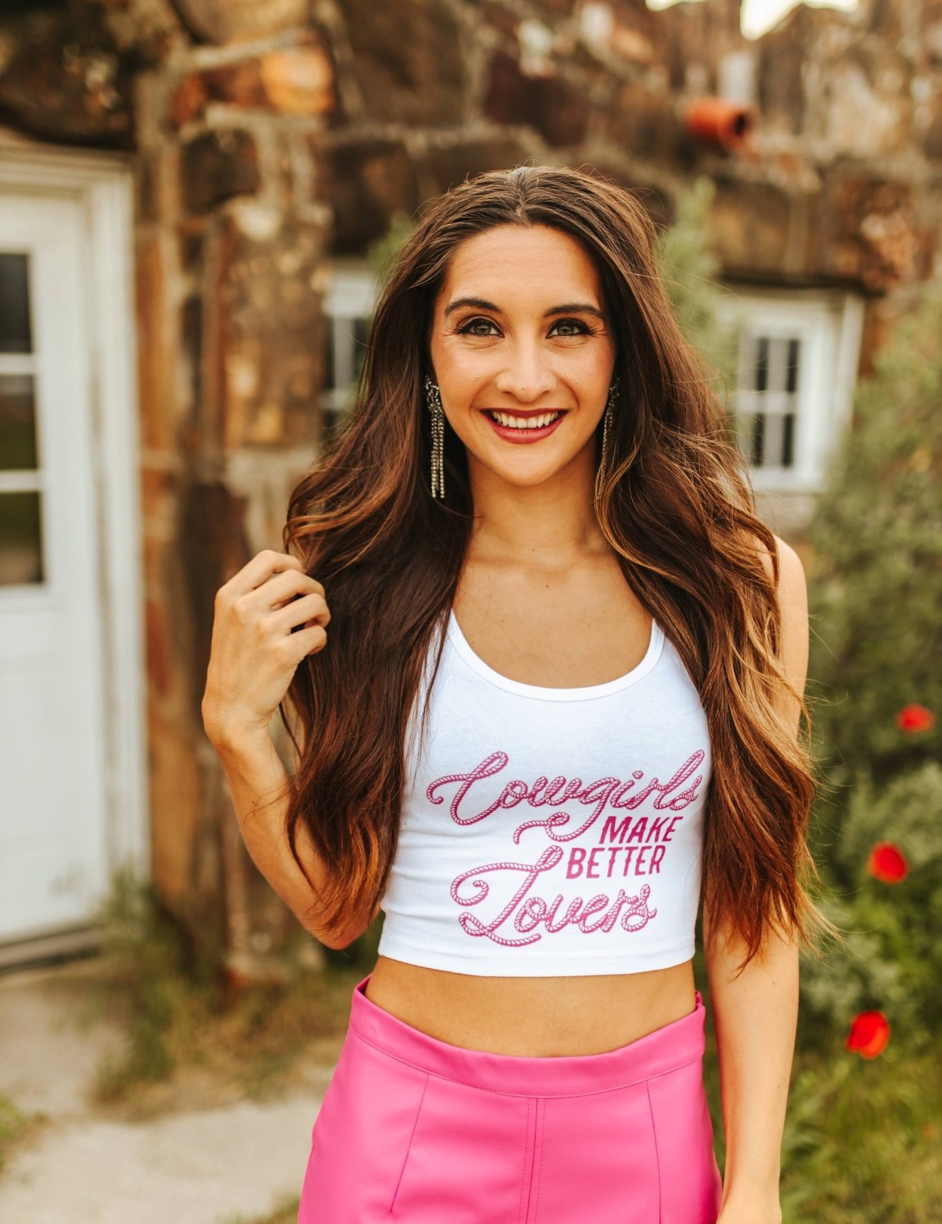 Cowgirls Make Better Lovers Cropped Tank TopWhiteS