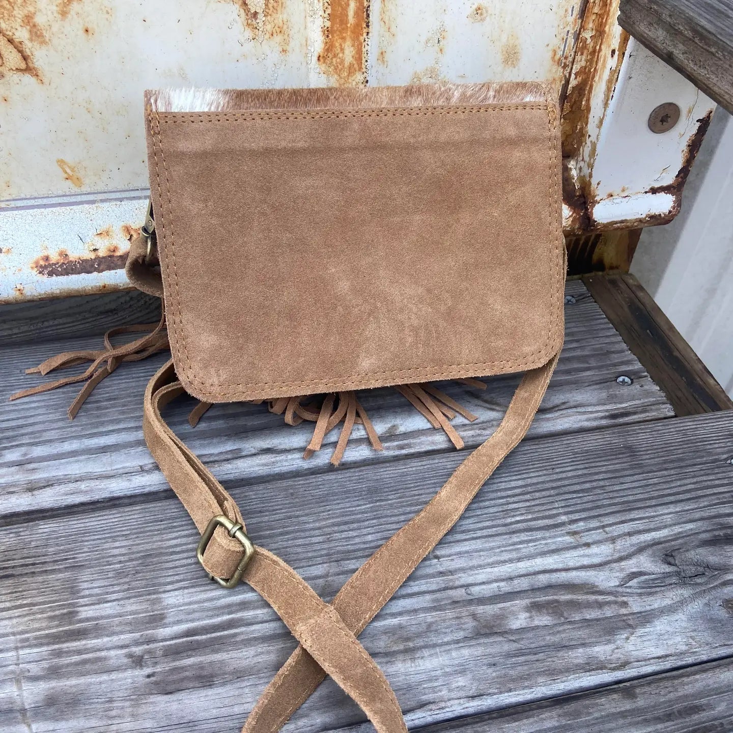 Cowhide Fringe Crossbody Bag