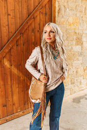 Cowhide Fringe Saddle Bag