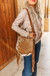 Cowhide Fringe Saddle Bag