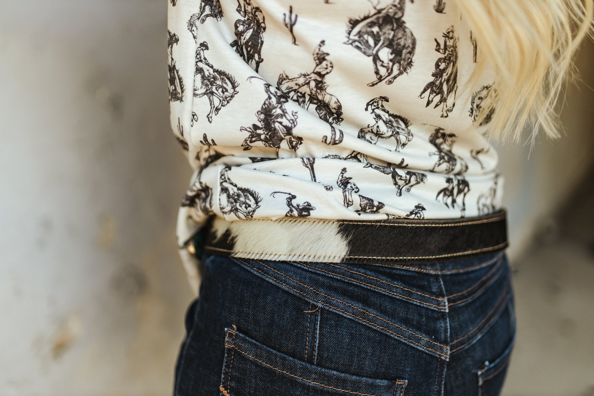 Cowhide Hair On Leather BeltS