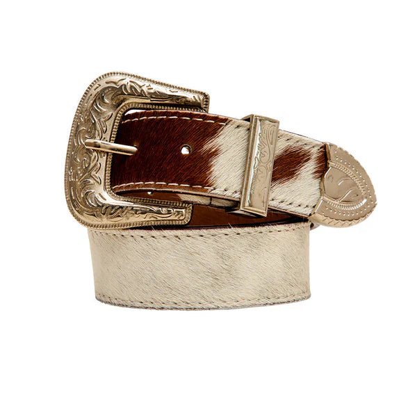 Cowhide Print Leather BeltS