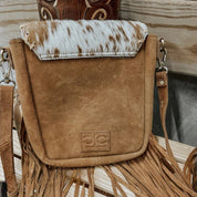 Cowhide Suede Fringe Crossbody Bag