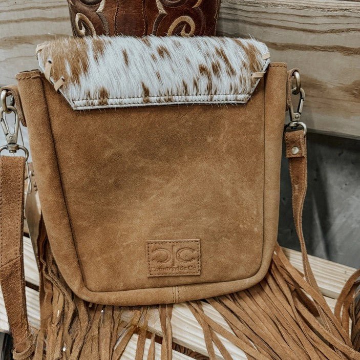 Cowhide Suede Fringe Crossbody Bag