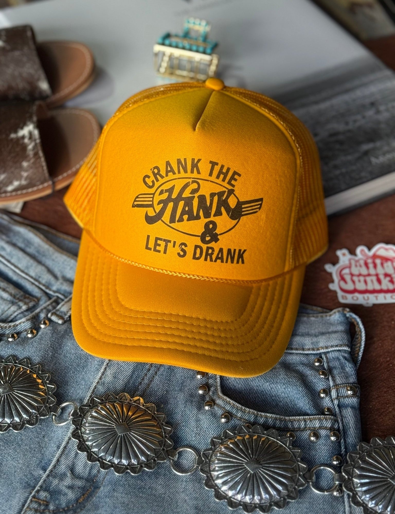 Crank The Hank Trucker HatGold