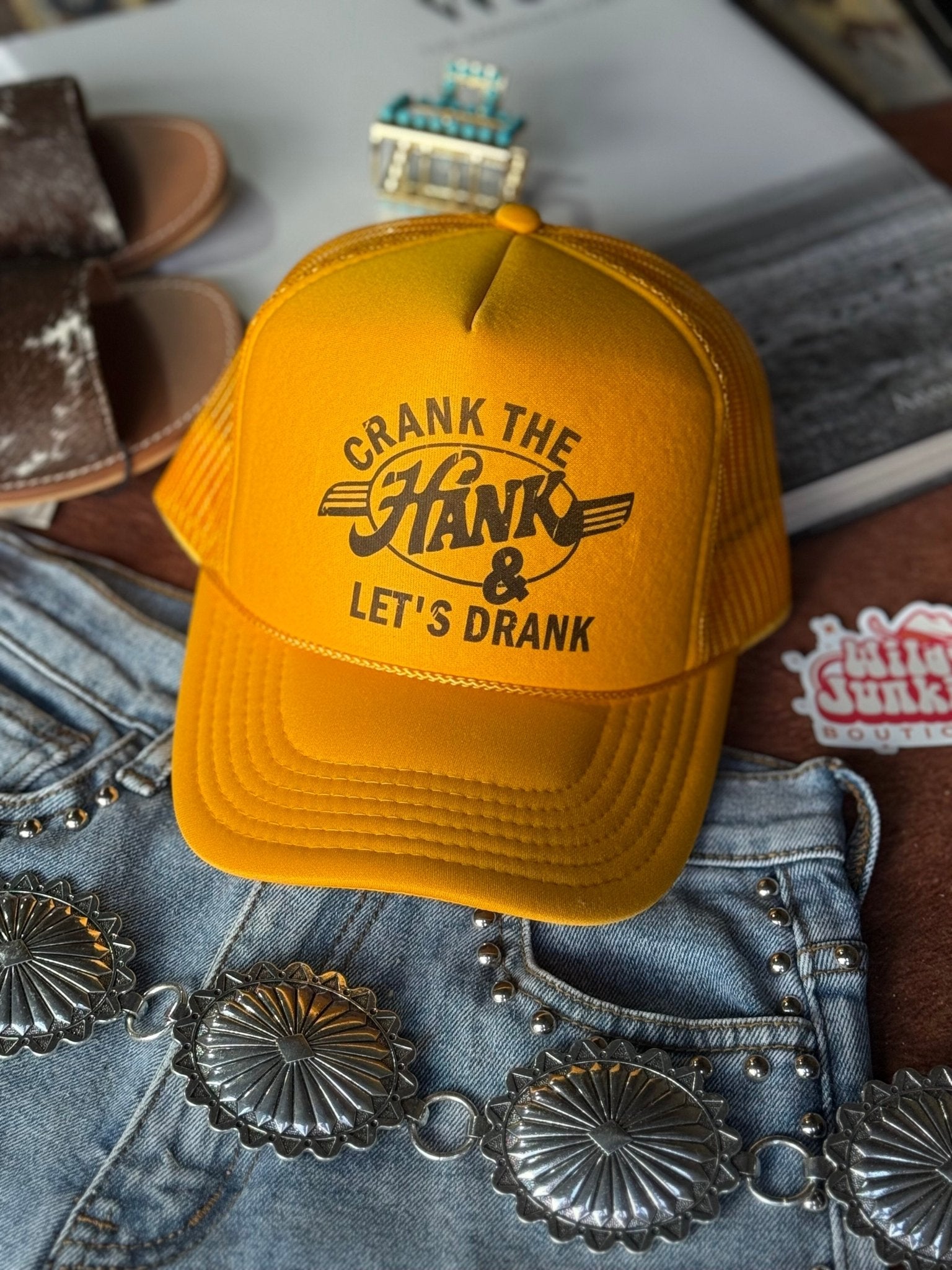 Crank The Hank Trucker HatGold