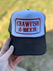 Crawfish And Beer Embroidered Trucker Hat