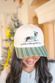 Dachshund Through the Snow Embroidered Trucker Hat