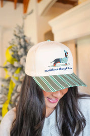 Dachshund Through the Snow Embroidered Trucker Hat