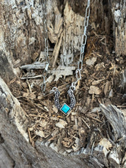 Dainty Horseshoe Turquoise Chain Necklace