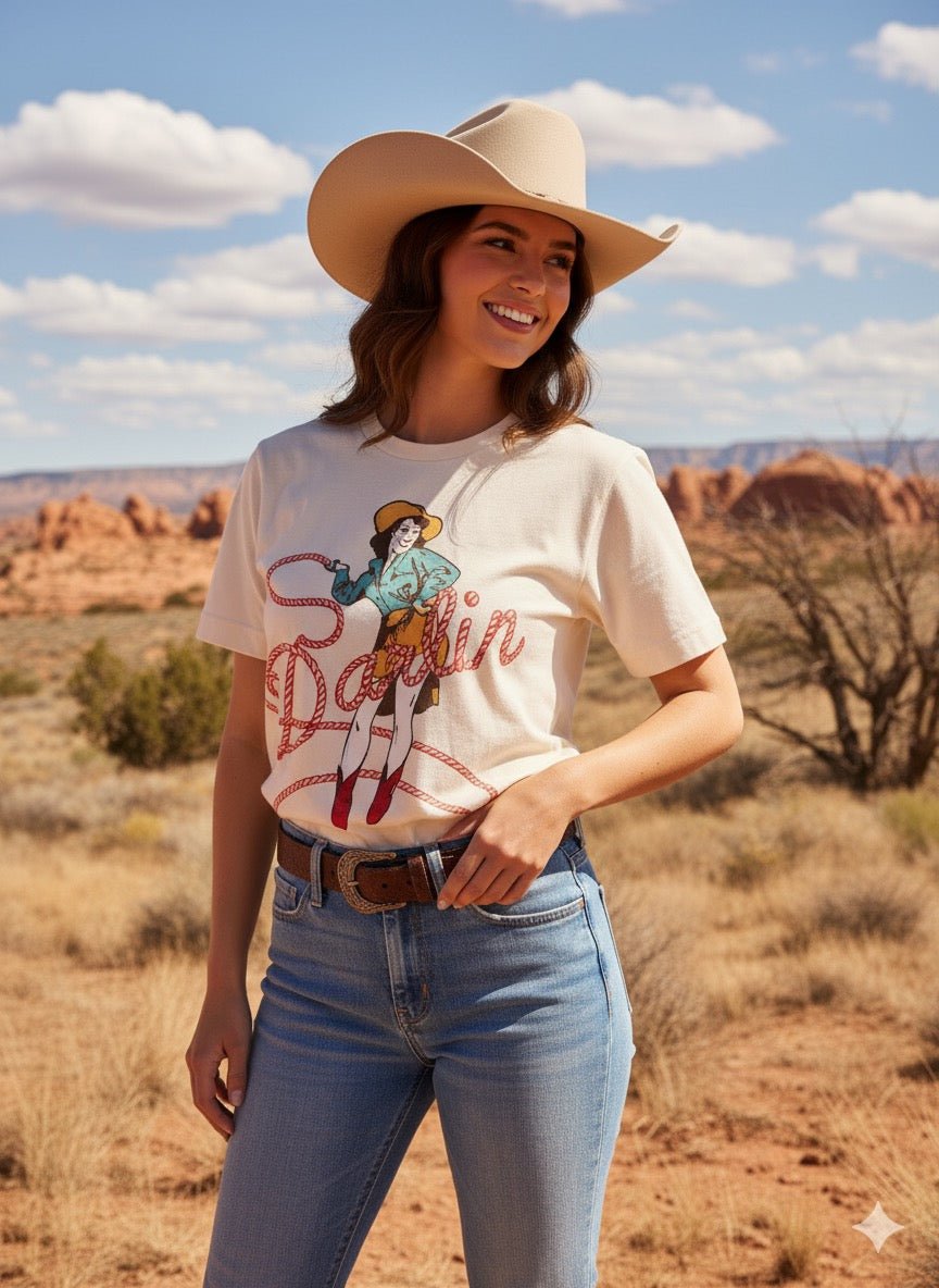 Darlin' Cowgirl Oversized Graphic TeeS/M