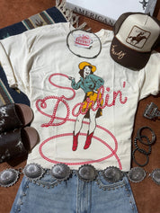 Darlin' Cowgirl Oversized Graphic TeeS/M