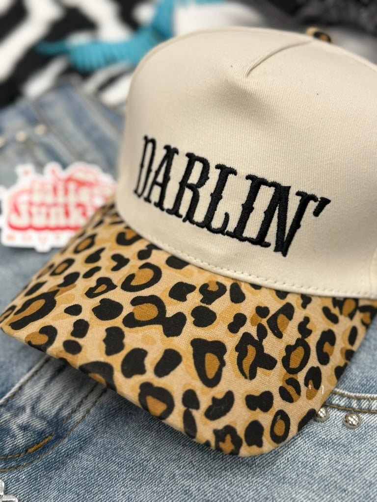 Darlin' Embroidered Leopard Trucker Hat