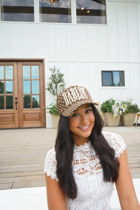 Darlin’ Polka Dot Embroidered Trucker Hat