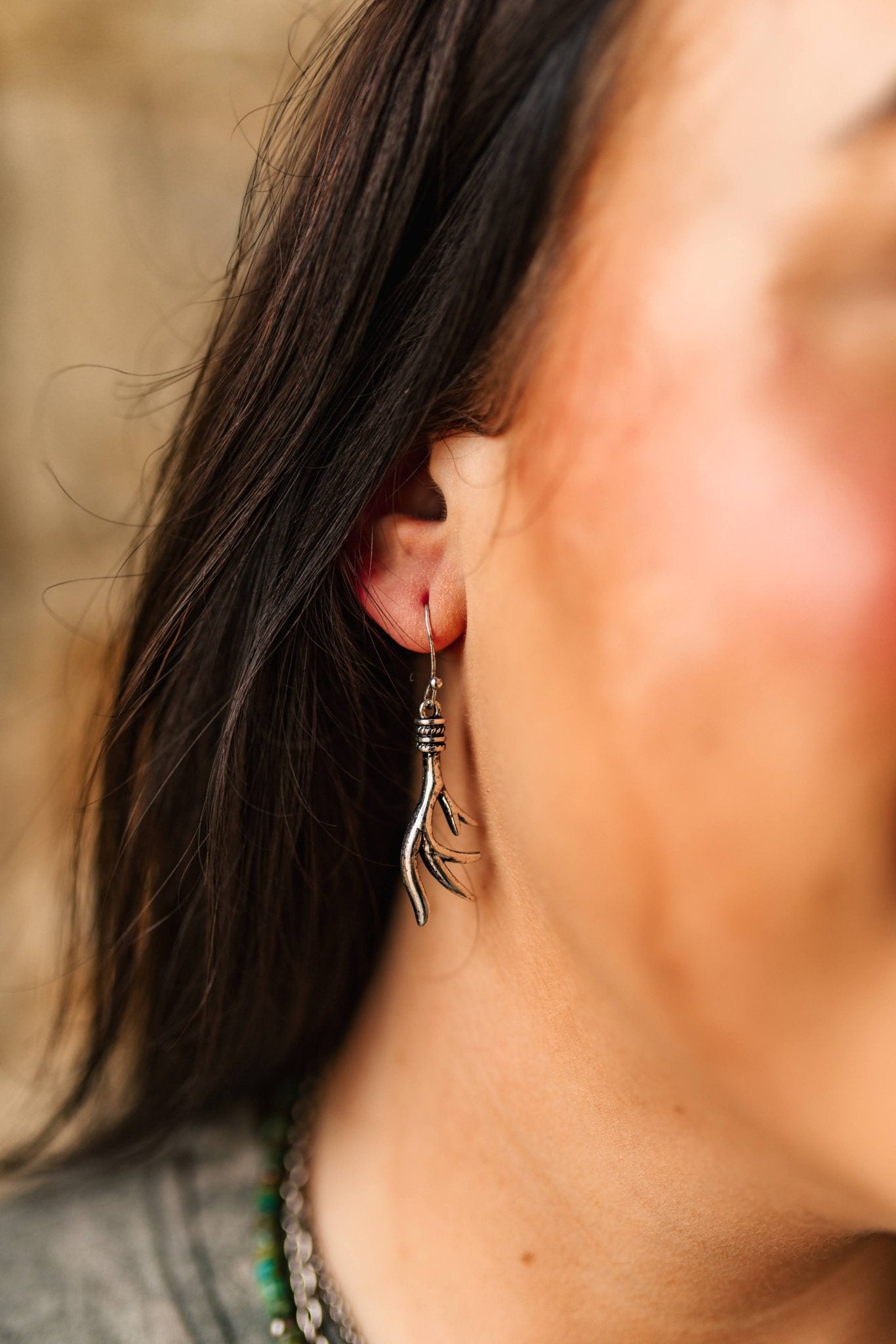 Deer Antler Dangle Earrings