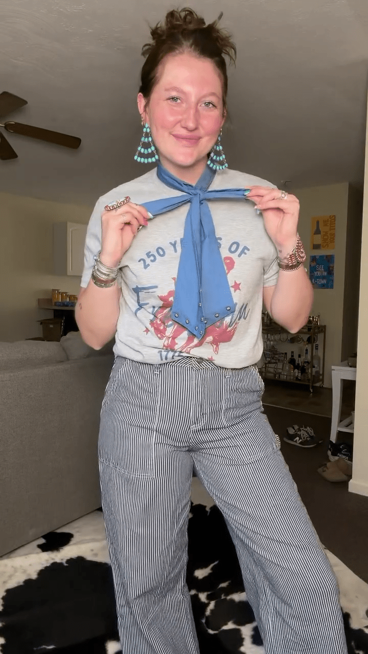 Denim Bow Dickey Collar
