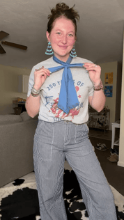 Denim Bow Dickey Collar