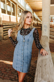 Denim Button Down Sleeveless DressS