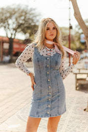 Denim Button Down Sleeveless DressS