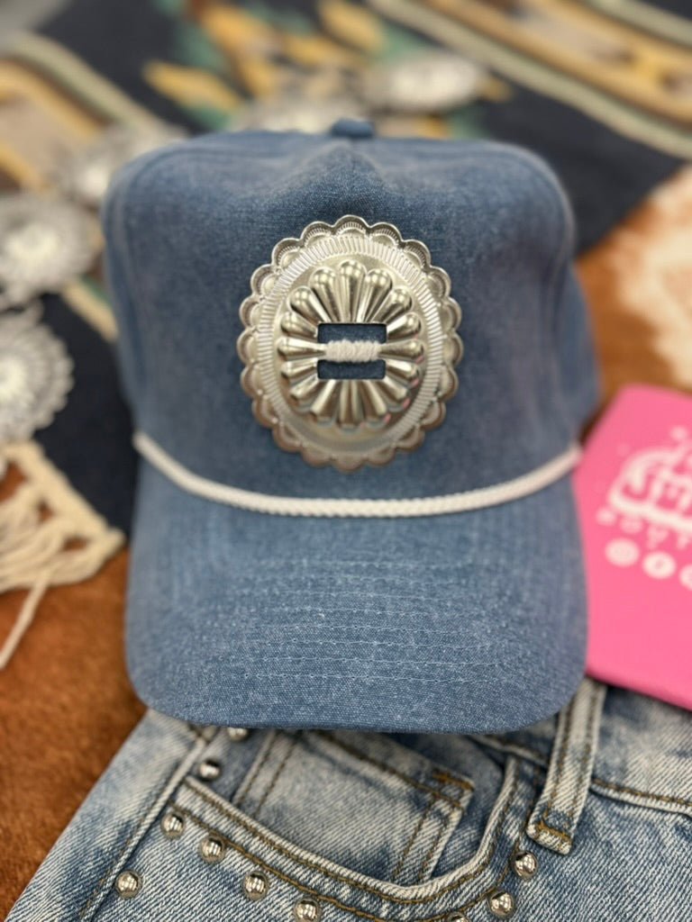 Denim Single Concho Trucker Hat