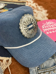 Denim Single Concho Trucker Hat