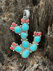 Desert Bloom Turquoise Cactus Pendant