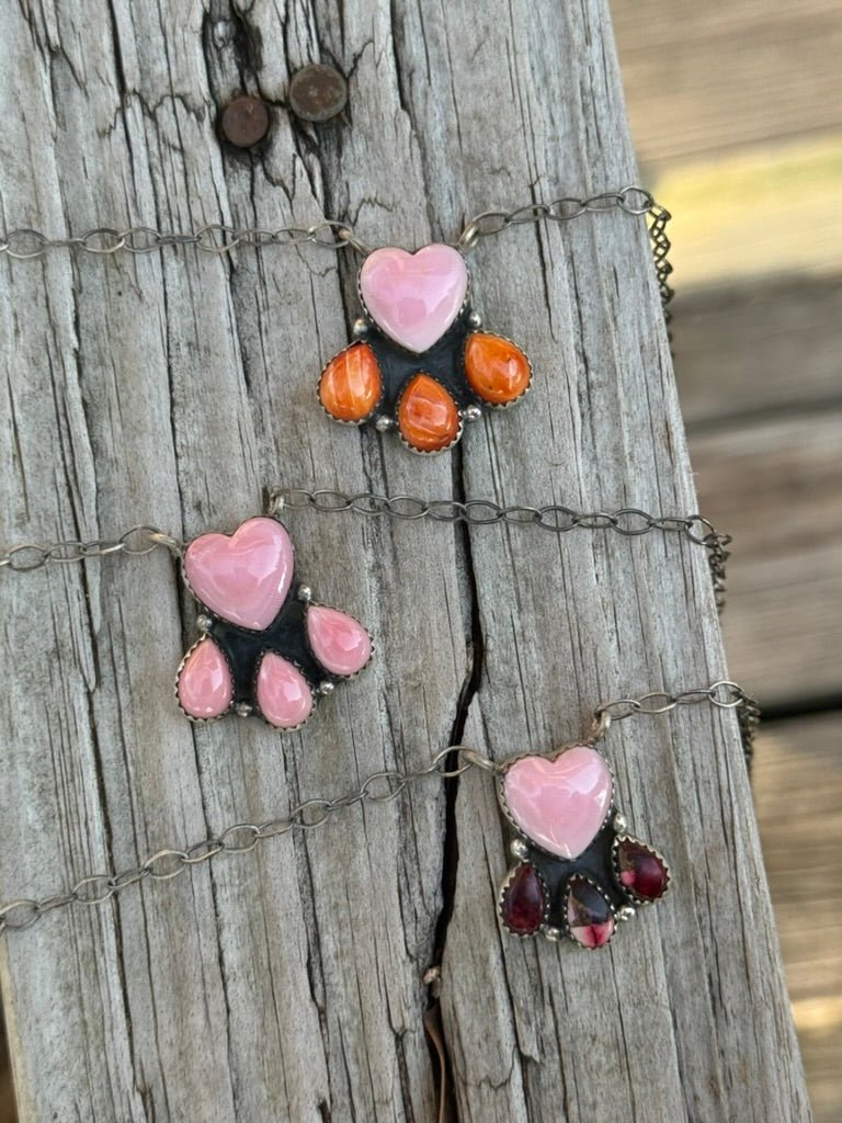 Desert Blush Pink Conch Heart PendantPink Conch