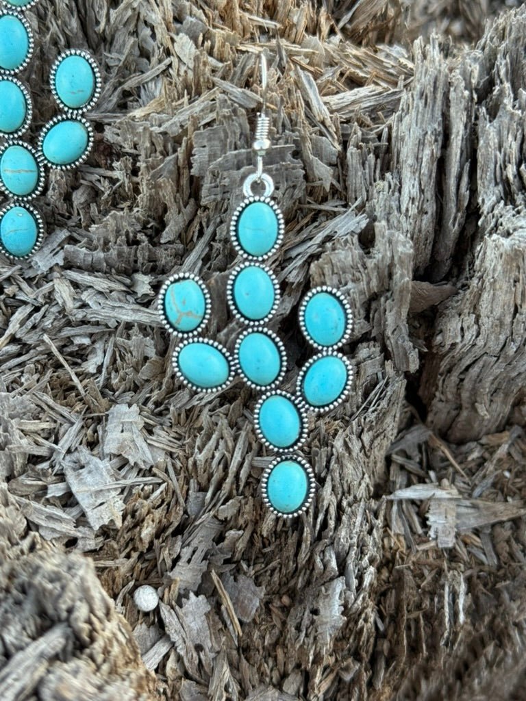 Desert Cactus Turquoise Dangle Earrings