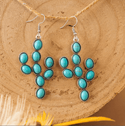 Desert Cactus Turquoise Dangle Earrings