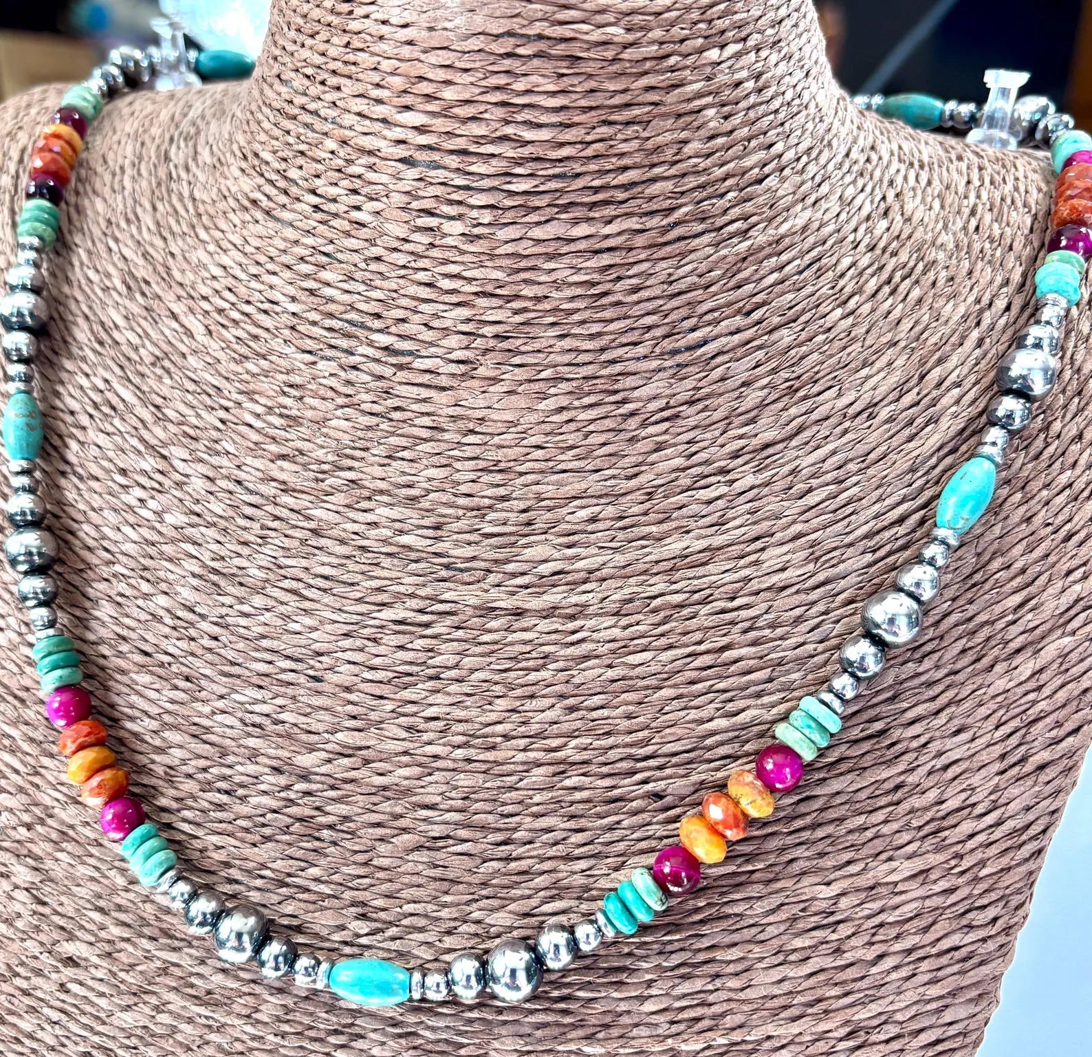 Desert Fiesta Hematite Beaded Necklace