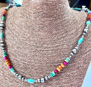 Desert Fiesta Hematite Beaded Necklace