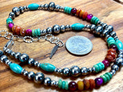 Desert Fiesta Hematite Beaded Necklace