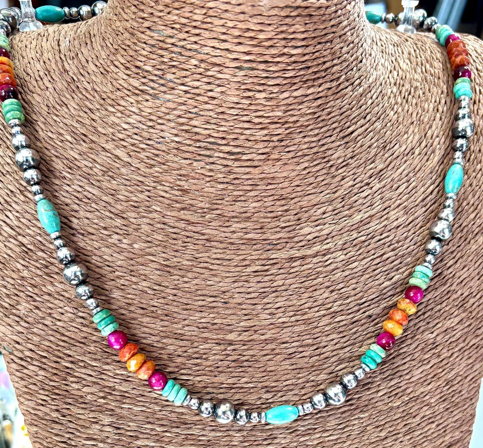 Desert Fiesta Hematite Beaded Necklace