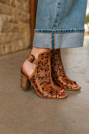Desert Flora Tooled Leather Booties6
