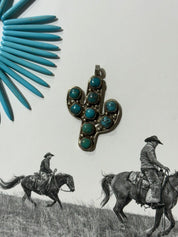 Desert Flora Turquoise Cactus Pendant