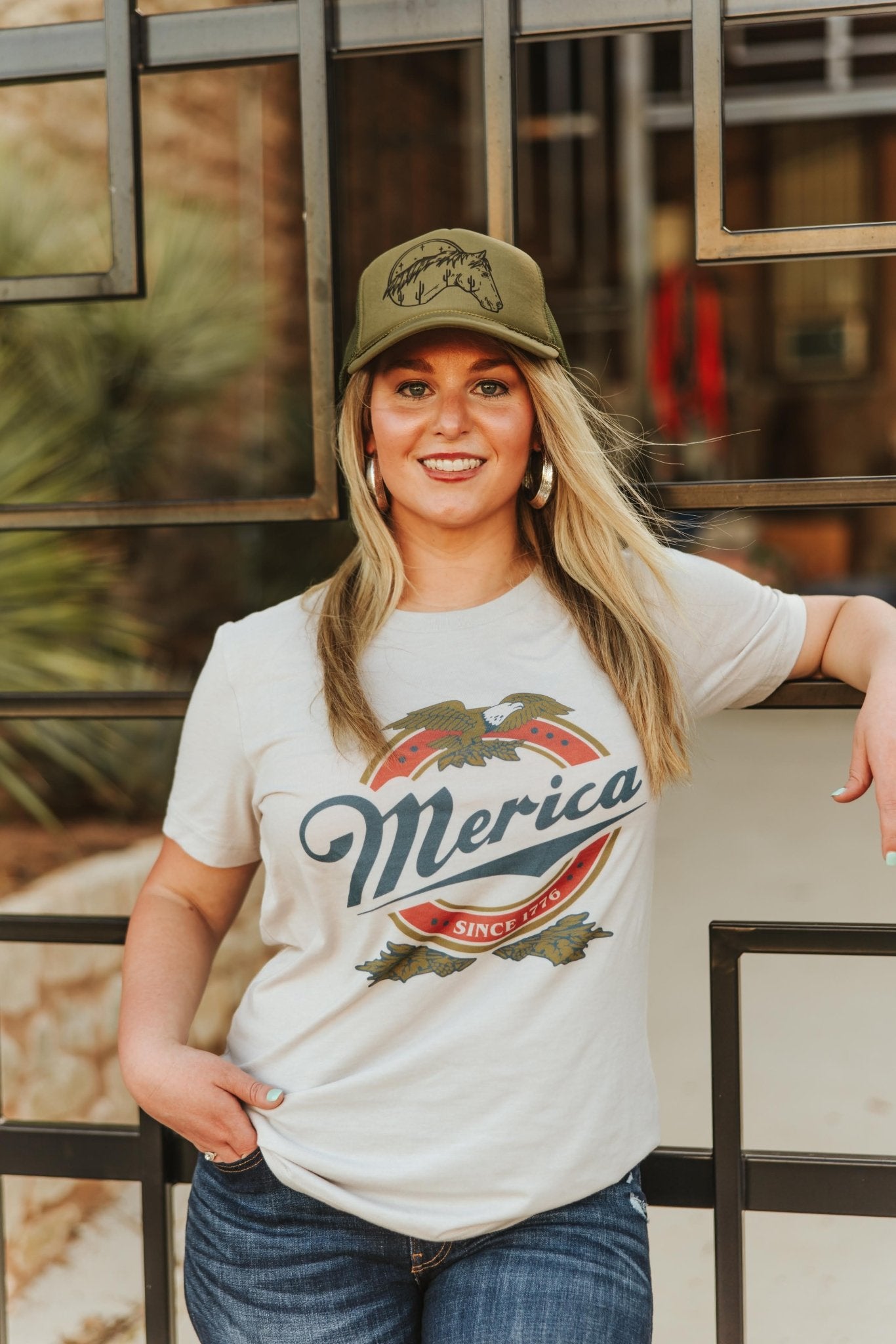 Desert Horse Trucker HatOlive