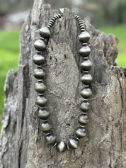 Desert Moon Silver Beaded Necklace