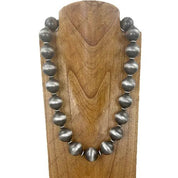 Desert Moon Silver Beaded Necklace