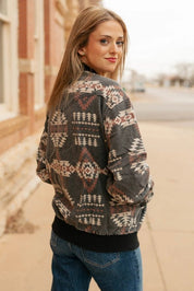 Desert Sage Aztec Bomber JacketS