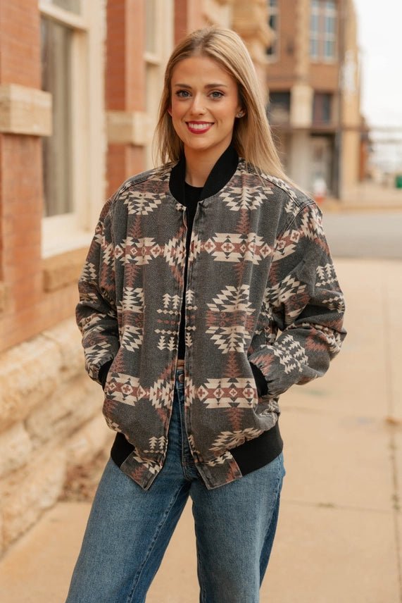 Desert Sage Aztec Bomber JacketS