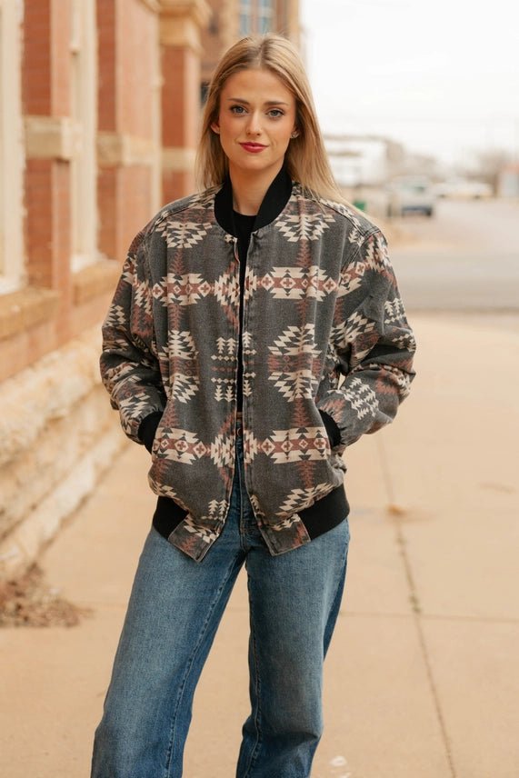 Desert Sage Aztec Bomber JacketS
